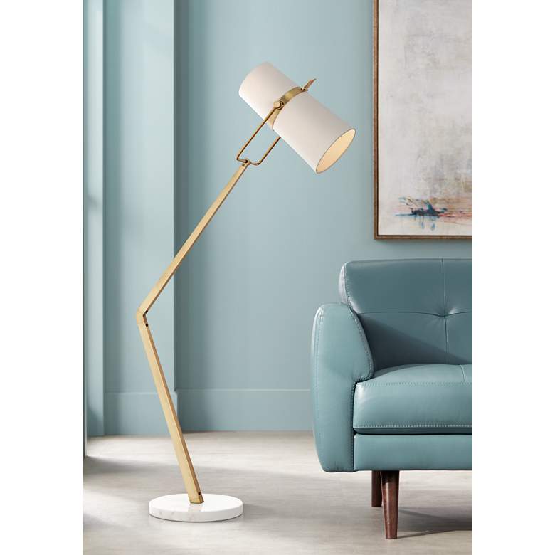 Image 1 Arteriors Home Juniper Angled Brass Adjustable Floor Lamp