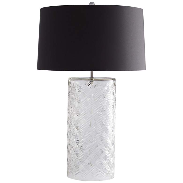 Image 1 Arteriors Home Kamal Clear Diamond Etched Glass Table Lamp