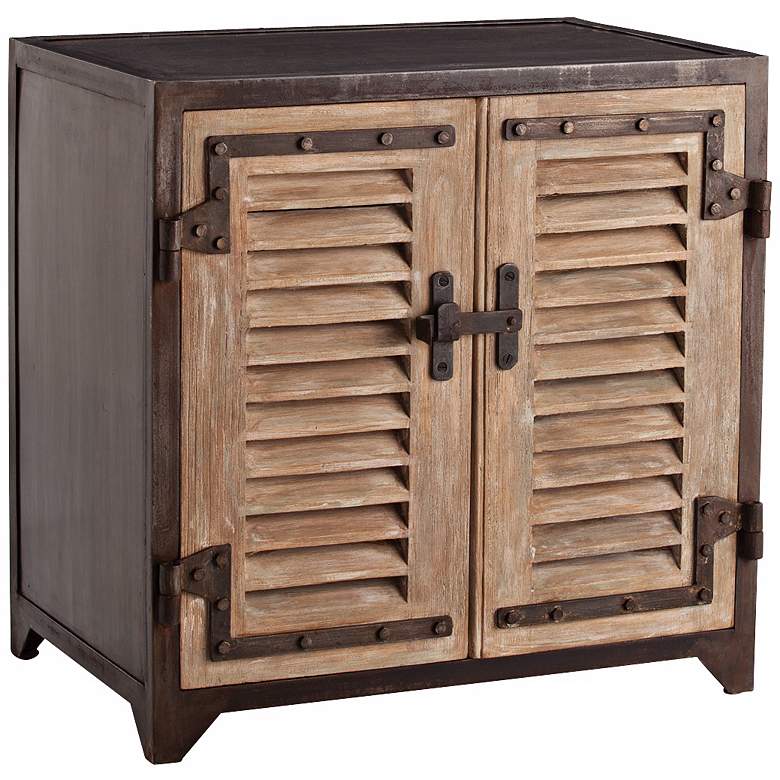 Image 1 Arteriors Home Lyon Metal and Wood Shutter Cabinet