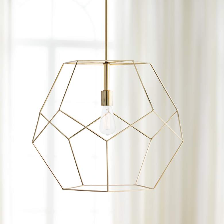 Image 1 Arteriors Home Mara 23 1/2" Wide Polished Brass Pendant