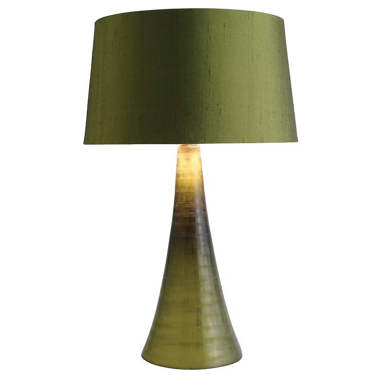 Image 1 Arteriors Home Moss Green Etched Glass Table Lamp