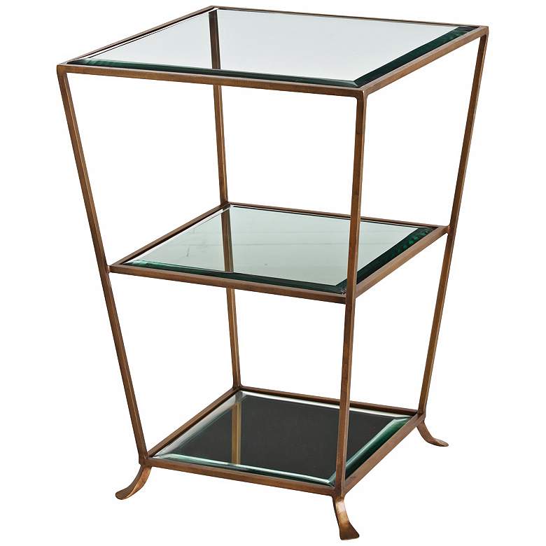Image 1 Arteriors Home Nick Iron/Glass Tri-Level Mirror Side Table