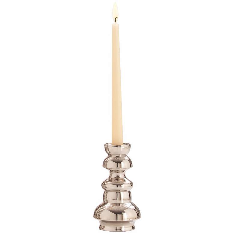 Image 1 Arteriors Home Nickel Small Waterfall Taper Candle Holder