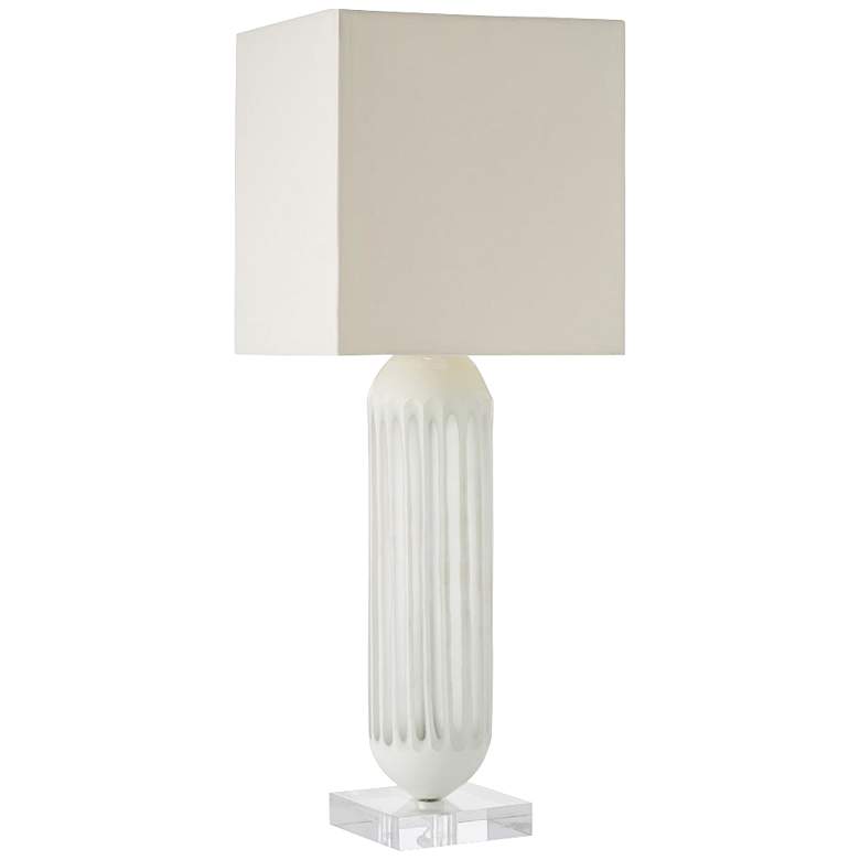 Image 1 Arteriors Home Nicole White Etched Glass Table Lamp