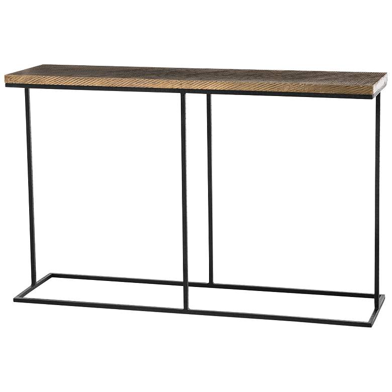 Image 1 Arteriors Home Nixon 52 inch Wide Black and Brass Console Table