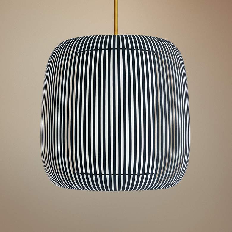 Image 1 Arteriors Home Norelle 20"W Dark Gray Striped Pendant Light