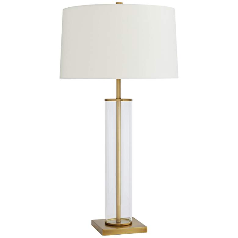 Image 1 Arteriors Home Norman Antique Brass Clear Glass Table Lamp