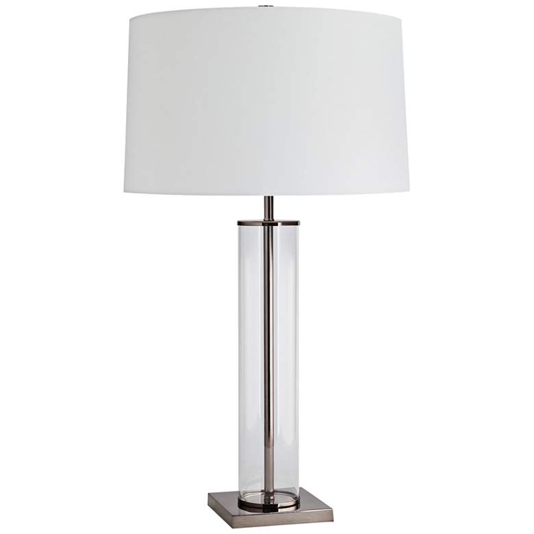 Image 1 Arteriors Home Norman Brown Nickel Clear Glass Table Lamp