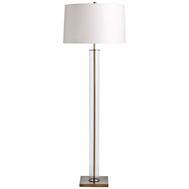 Image 1 Arteriors Home Norman Glass and Vintage Brass Floor Lamp