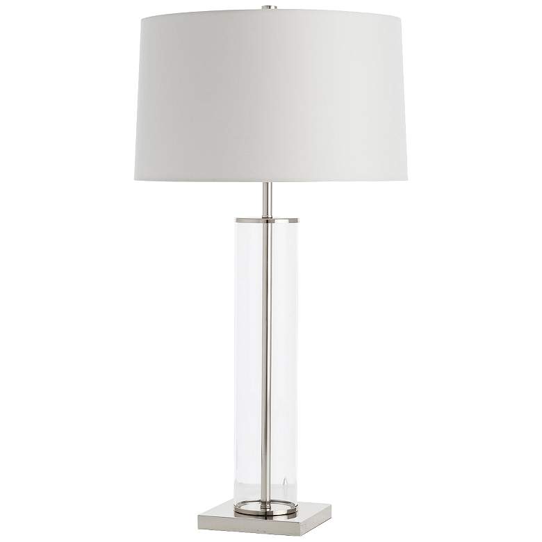 Image 1 Arteriors Home Norman Polished Nickel Clear Glass Table Lamp