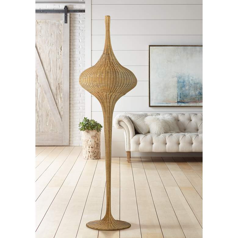 Image 1 Arteriors Home Patrique Natural Hand-Woven Rattan Floor Lamp