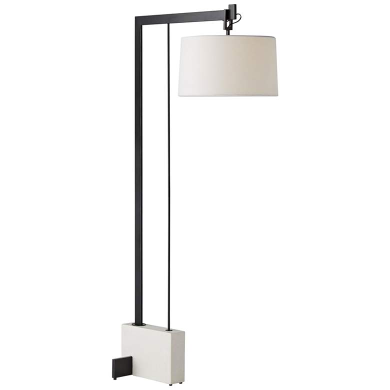 Image 2 Arteriors Home Piloti 76 1/2 inch High Black and Faux Marble Floor Lamp