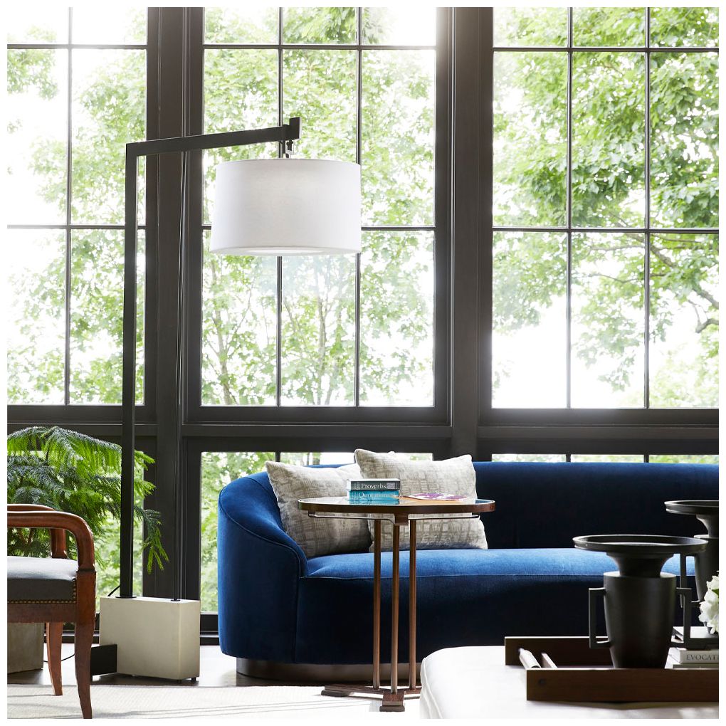 Arteriors Home Piloti 76 1/2" High Black and Faux Marble Floor Lamp