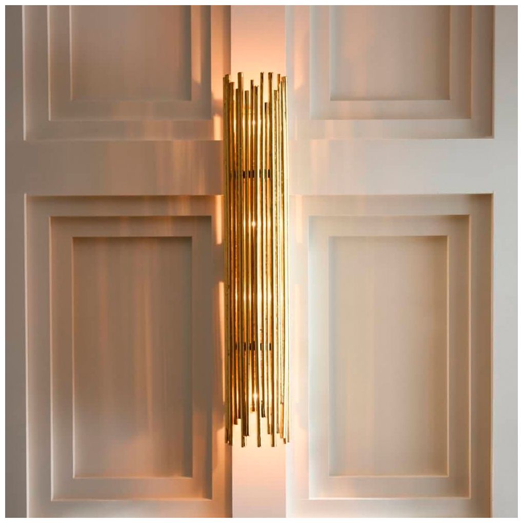 Image 7 Arteriors Home Prescott 26" High Gold Leaf Wall Sconce more views