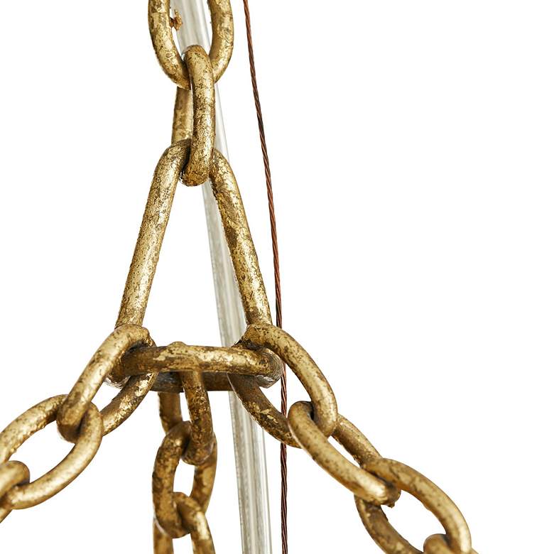 Image 6 Arteriors Home Prescott 28" Wide Gold Leaf Two Tiered Pendant more views