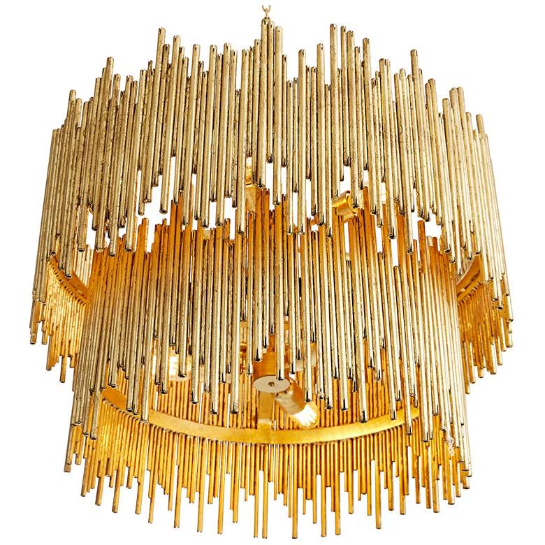 Image 7 Arteriors Home Prescott 28" Wide Gold Leaf Two Tiered Pendant more views