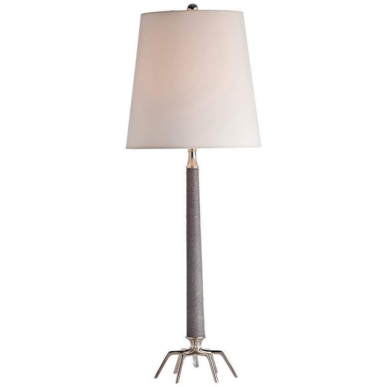 Image 1 Arteriors Home Riley Gray Leather and Nickel Buffet Lamp