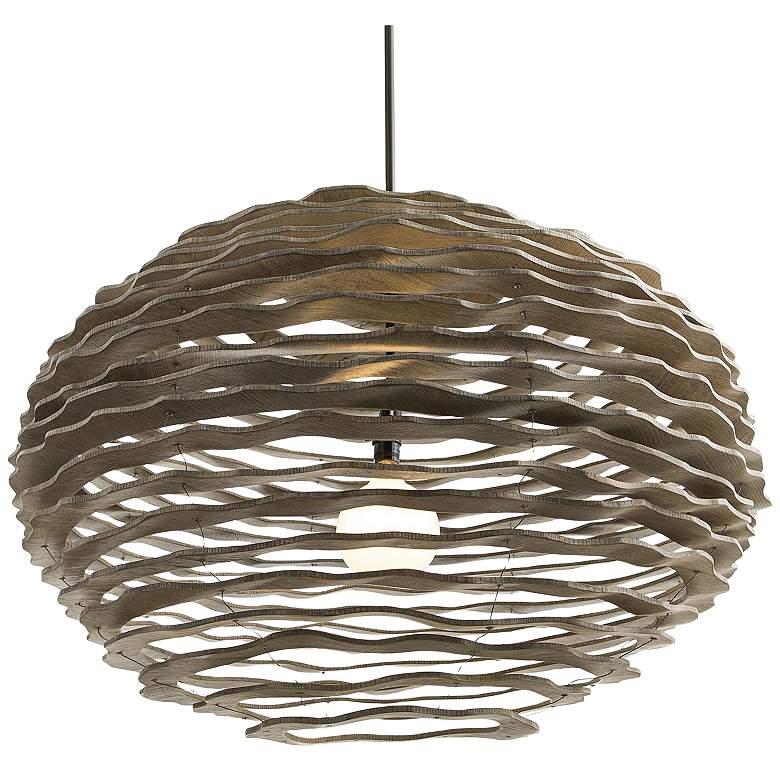 Image 2 Arteriors Home Rook 24 inch Wide Natural Wood Pendant Light