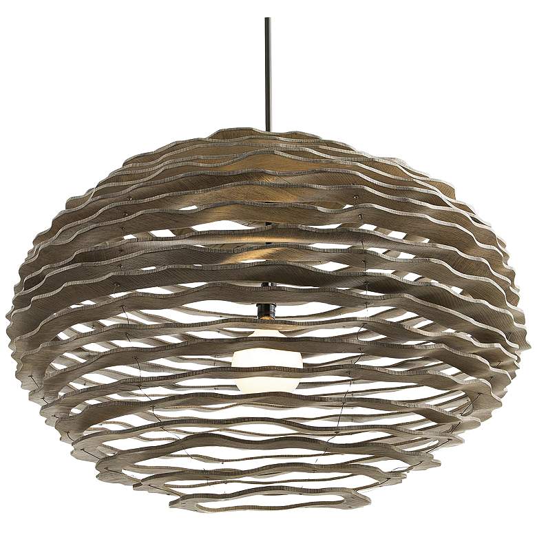 Image 2 Arteriors Home Rook 24" Wide Natural Wood Pendant Light