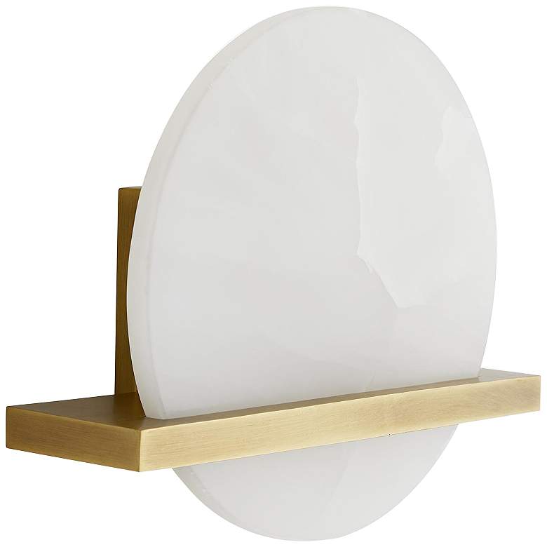 Image 6 Arteriors Home Savlon 10" High Gold and White Wall Sconce more views