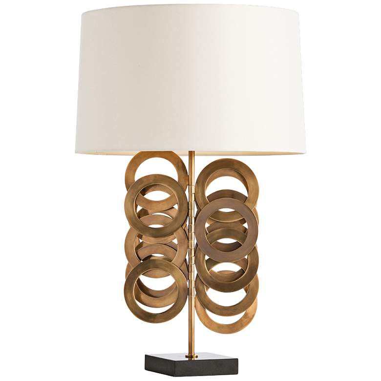Image 1 Arteriors Home Shelby Brass Disc Sculptural Table Lamp