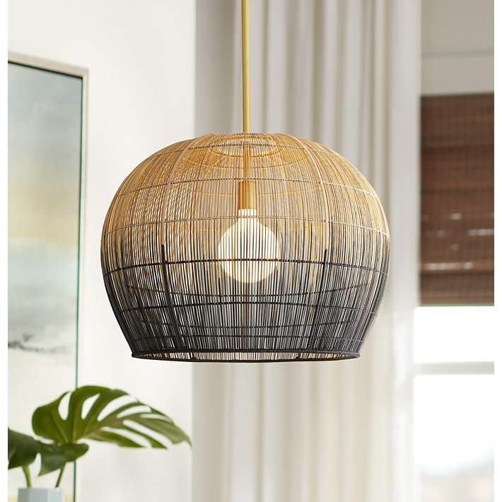 Arteriors Home Swami 22 Wide Natural and Black Ombre Pendant - #98D15