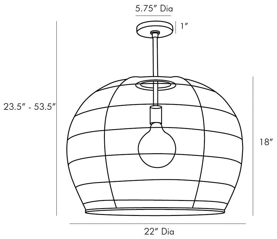 Arteriors Home Swami 22" Wide Natural and Black Ombre Pendant