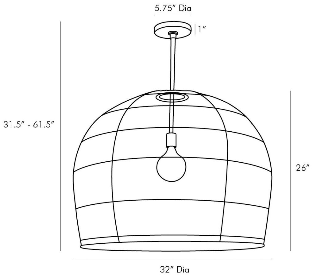 Arteriors Home Swami 32" Wide Natural and Black Ombre Dome Chandelier
