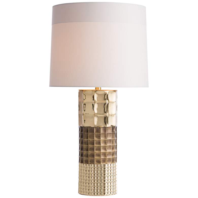 Image 1 Arteriors Home Sylan Two-Tone Brass Grid Column Table Lamp