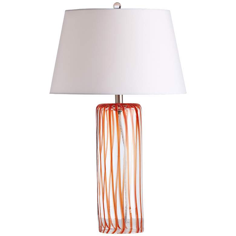 Image 1 Arteriors Home Talia Electric Orange Wavy Striped Table Lamp