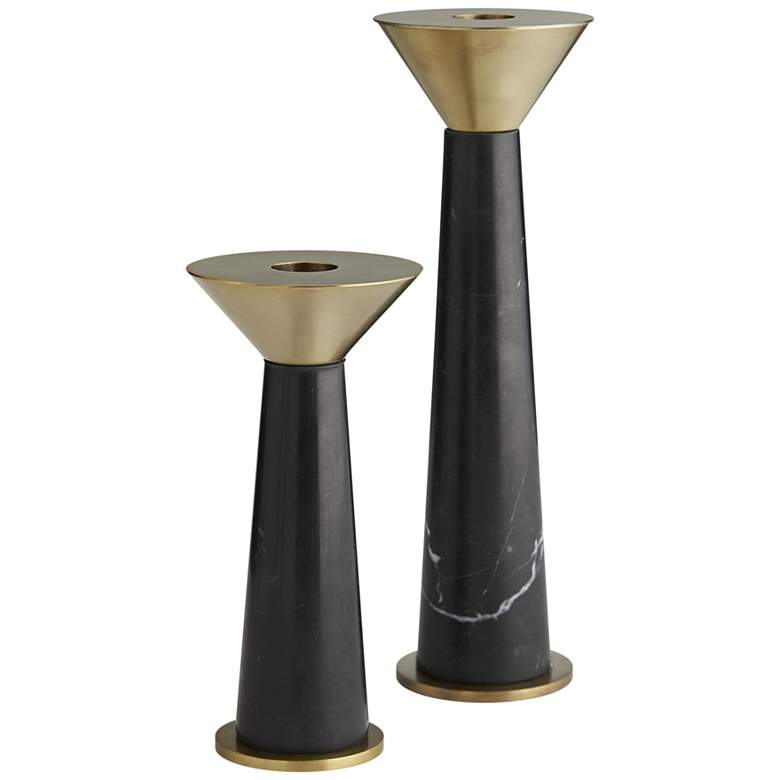 Image 1 Arteriors Home Tenbrooke Black Candle Holders Set of 2