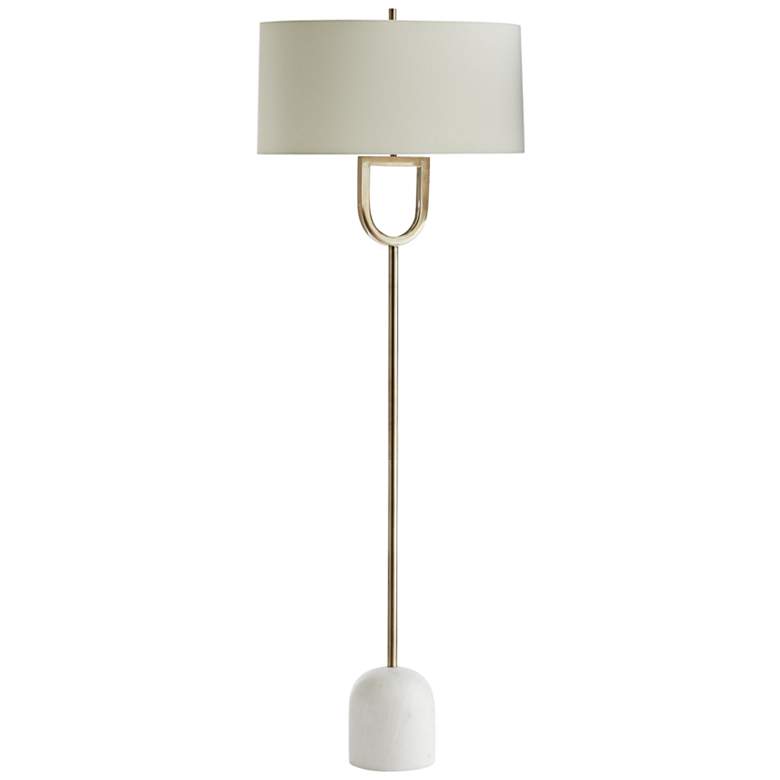 Image 1 Arteriors Home Tiana Pale Brass Horseshoe-Shaped Floor Lamp
