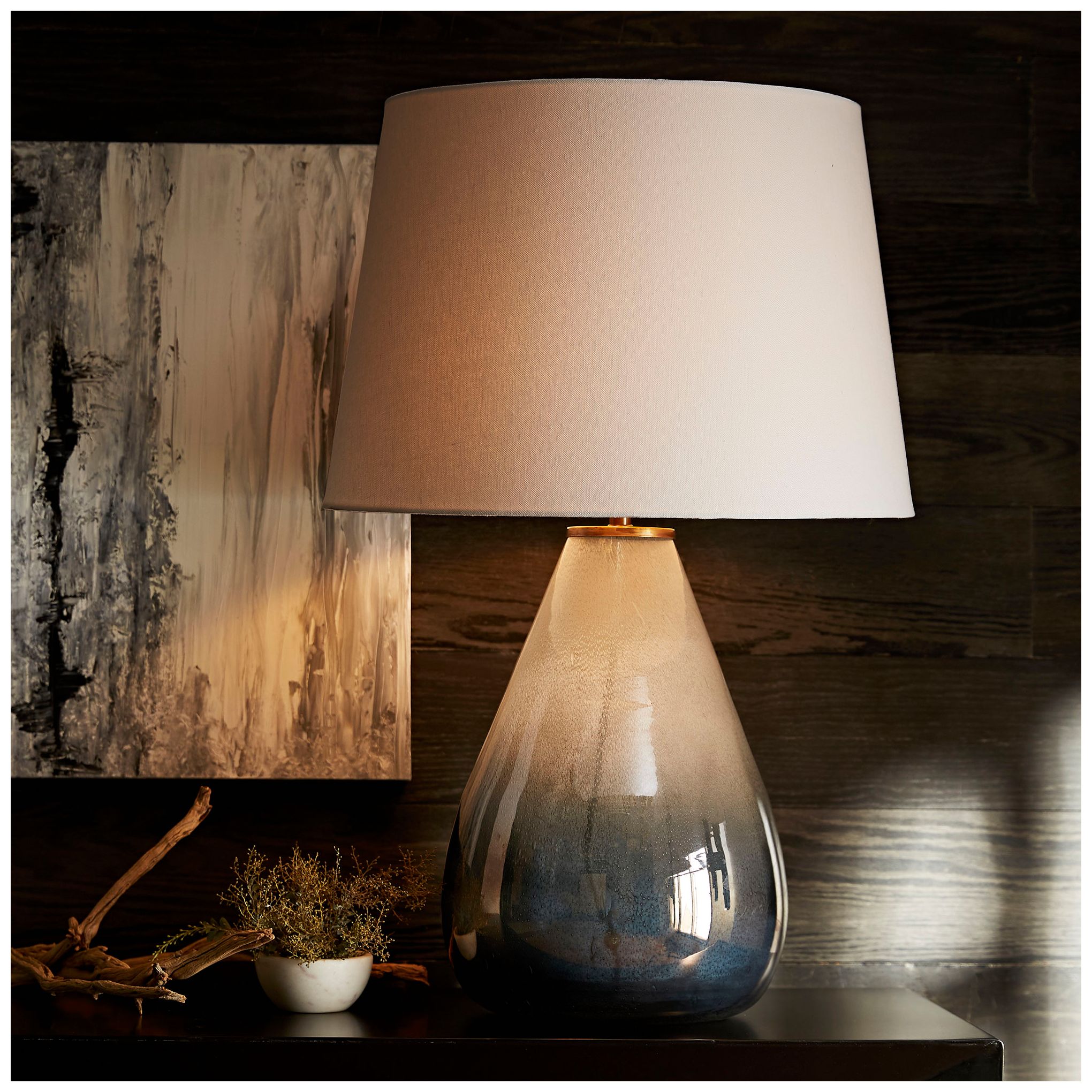 Image 6 Arteriors Home Tiber 30" Seeded Smoke Ombre Glass Table Lamp more views