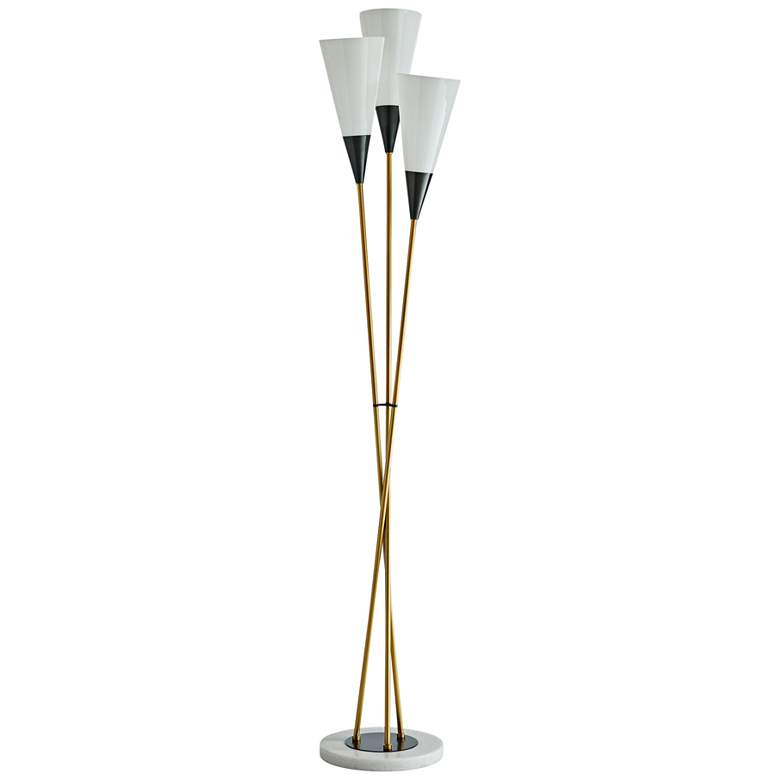 Image 1 Arteriors Home Tierney Antique Brass 3-Light Floor Lamp