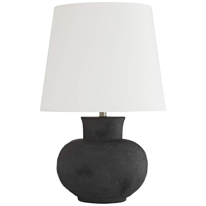 Image 1 Arteriors Home Troy 27 1/2 inch Matte Charcoal Black Terracotta Table Lamp