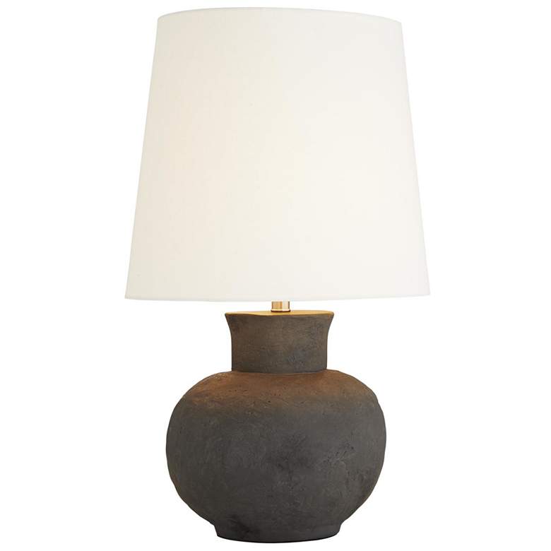 Image 4 Arteriors Home Troy 27 1/2 inch Matte Charcoal Black Terracotta Table Lamp more views