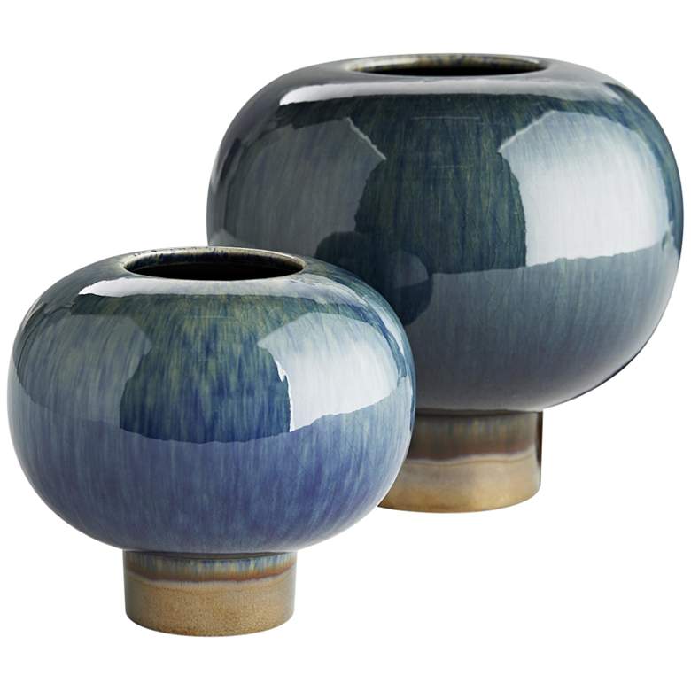 Image 1 Arteriors Home Tuttle Peacock and Bronze Vases Set of 2