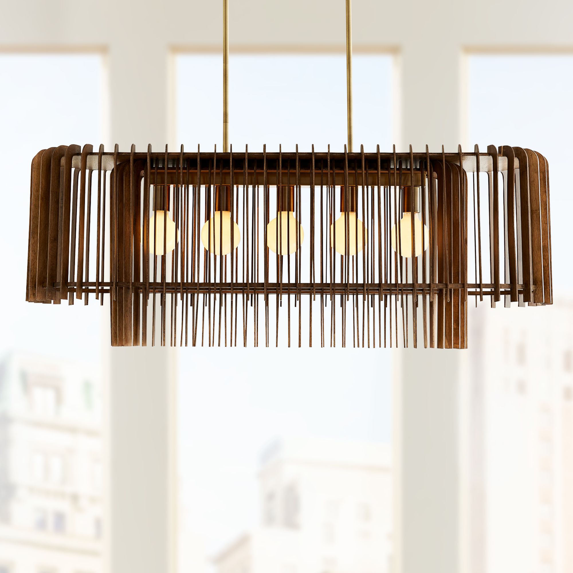 Walnut chandelier deals