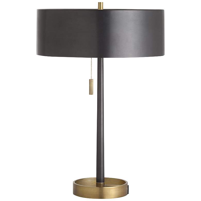 Image 2 Arteriors Home Violetta 23 inch Modern Black Metal Accent Table Lamp