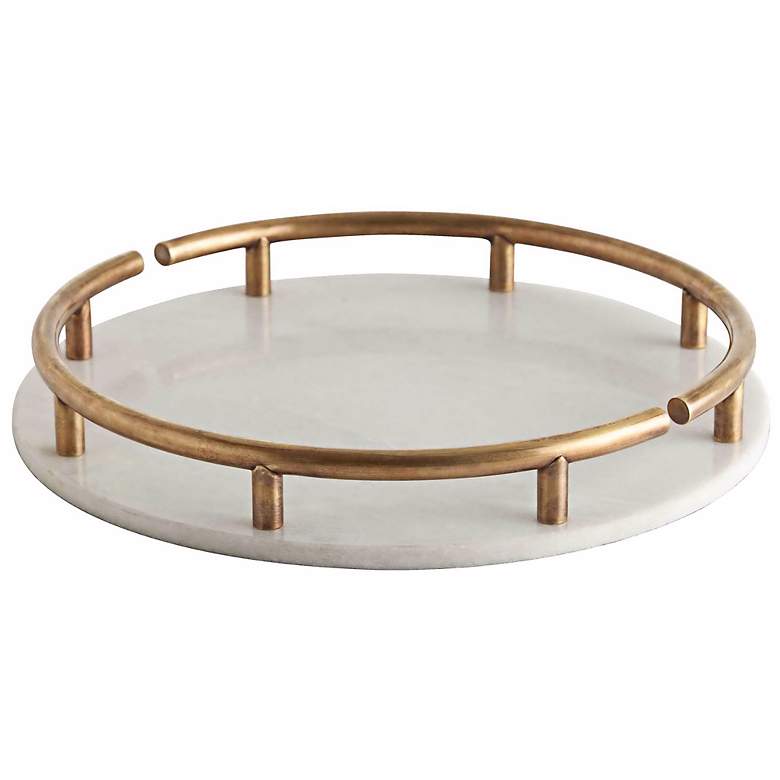 Image 1 Arteriors Home Warsaw White Marble Serving Tray