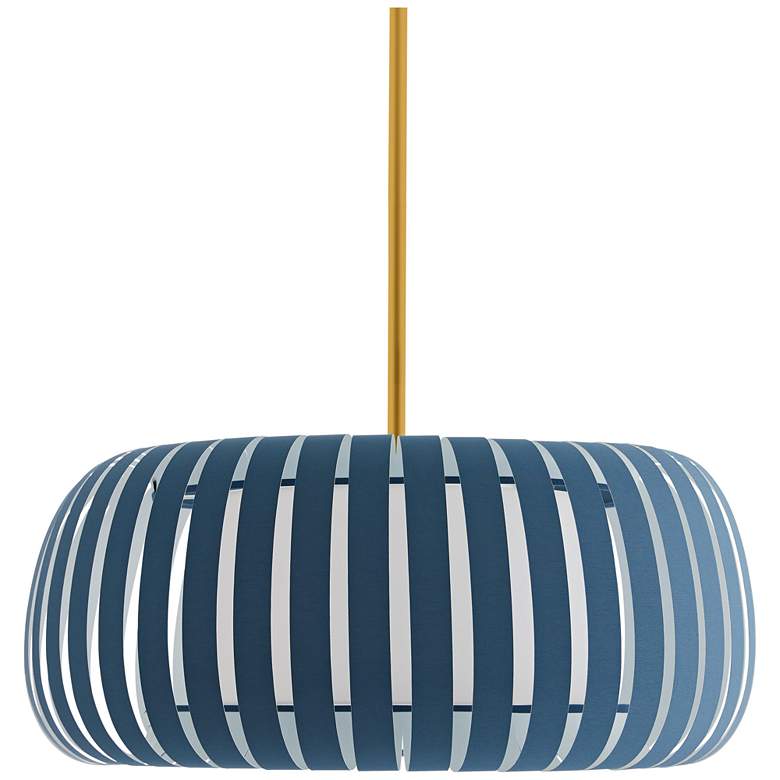 Image 1 Arteriors Home Wilson 22"W Brass Blue Cadet Pendant Light
