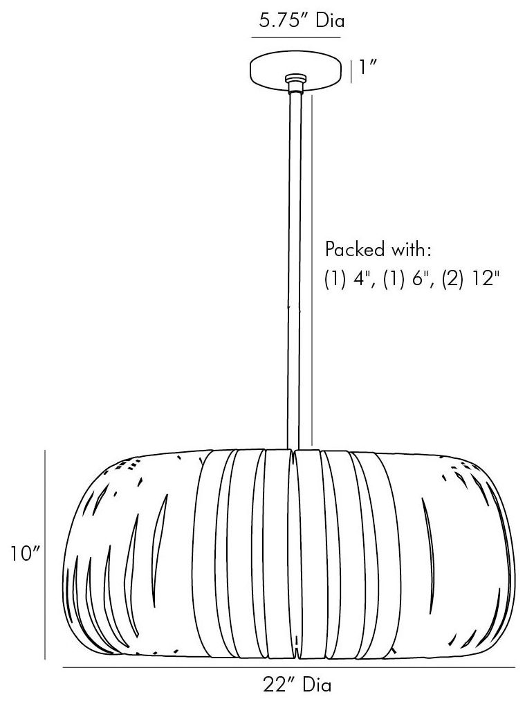 Arteriors Home Wilson 22"W Brass Blue Cadet Pendant Light