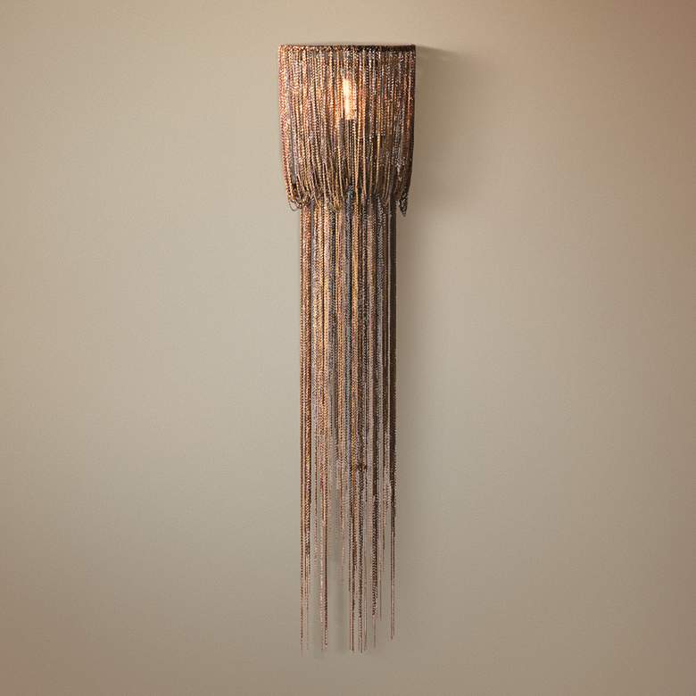 Image 1 Arteriors Home Yale 45" High Vintage Brass Wall Sconce