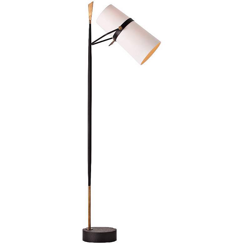 Image 2 Arteriors Home Yasmin 69" High Black and Brass Modern Floor Lamp