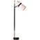 Arteriors Home Yasmin 69" High Black and Brass Modern Floor Lamp