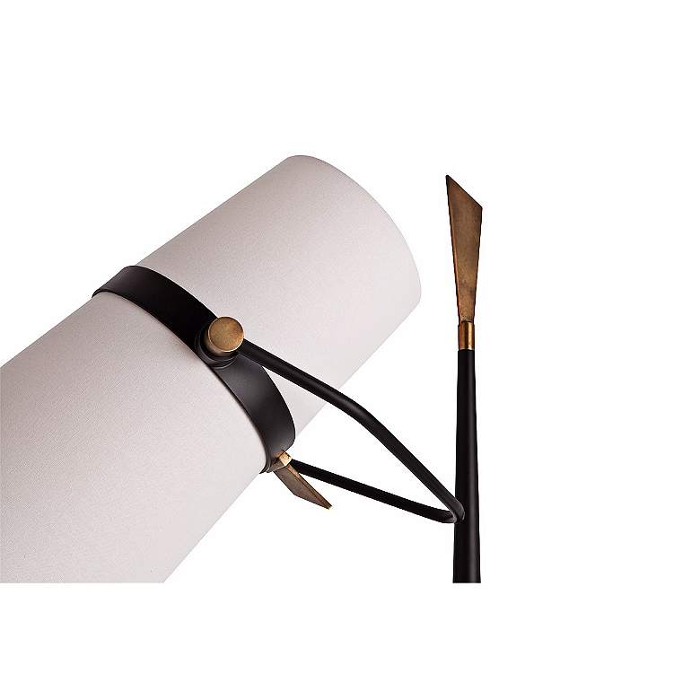 Image 3 Arteriors Home Yasmin 69" High Black and Brass Modern Floor Lamp more views