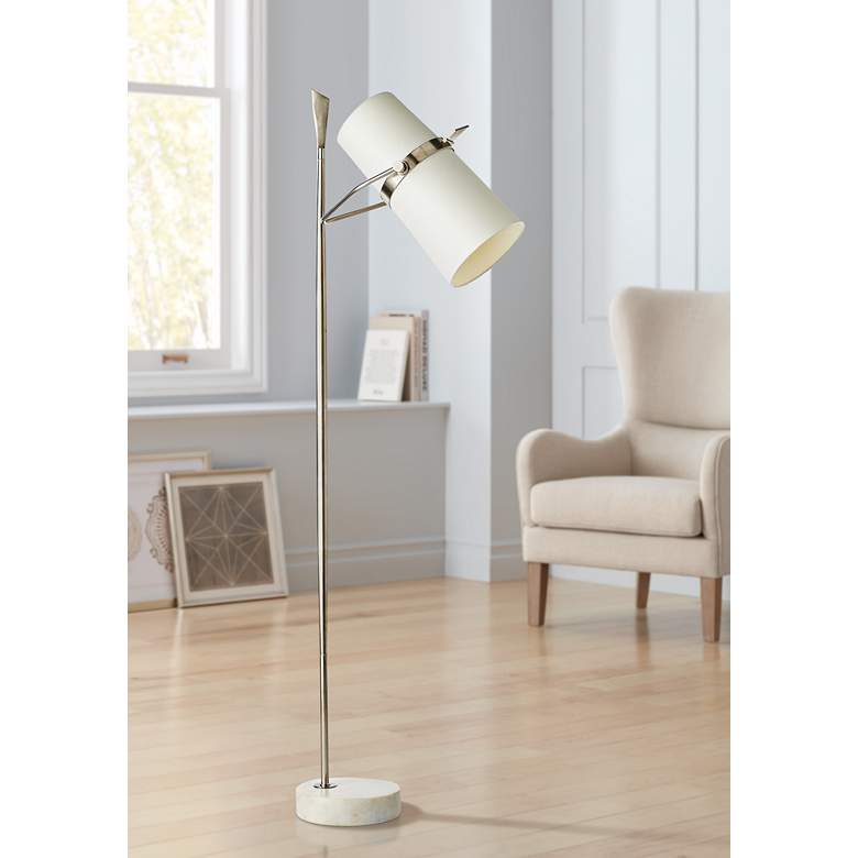 Image 1 Arteriors Home Yasmin Vintage Silver Metal Floor Lamp