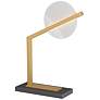 Arteriors Home Zahar 20.5" Modern Disc Black and Brass Desk Lamp