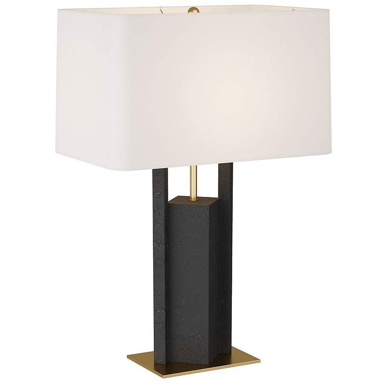 Image 1 Arteriors Home Zory 30" Brass and Charcoal Black Modern Table Lamp