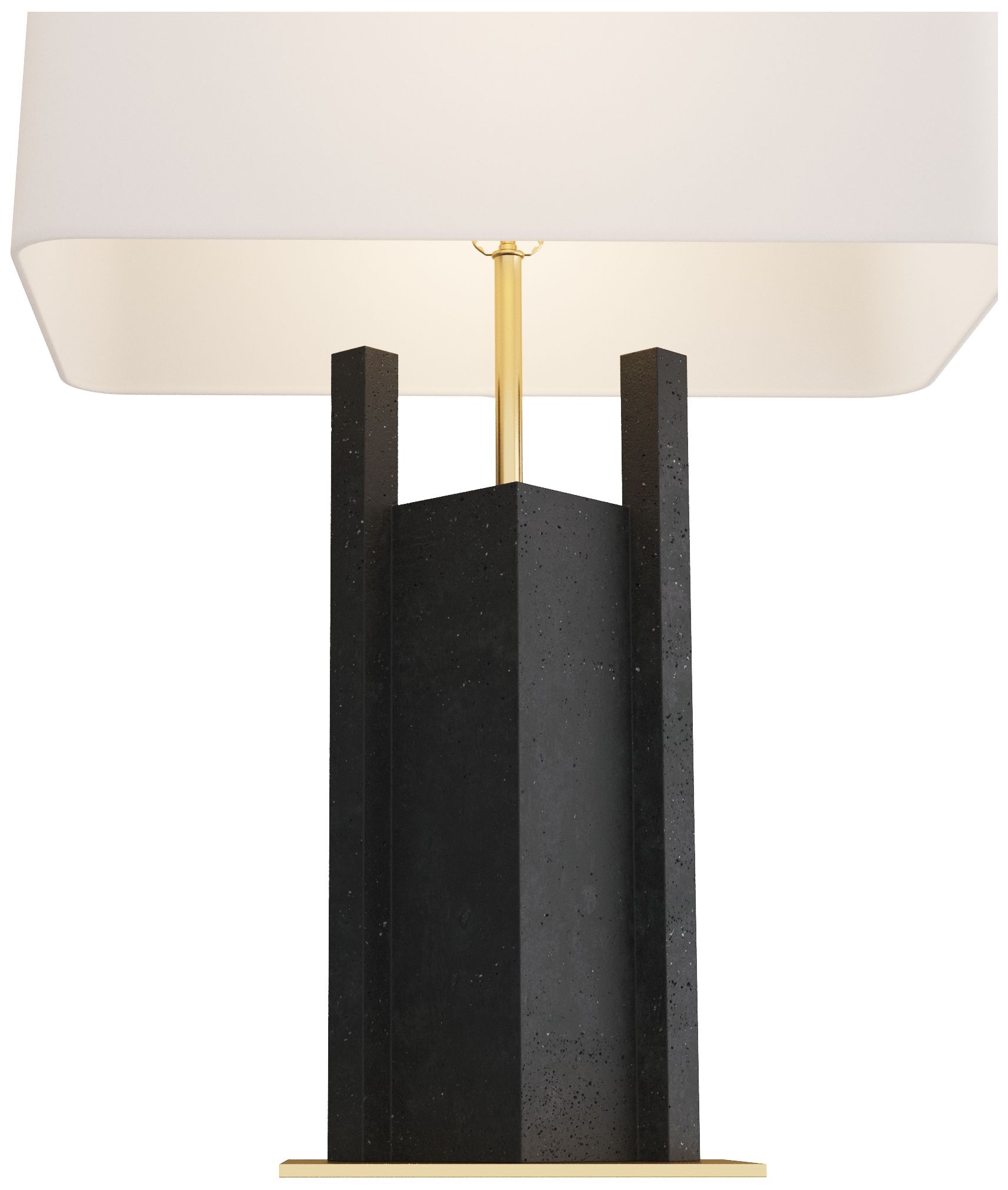 Image 3 Arteriors Home Zory 30" Brass and Charcoal Black Modern Table Lamp more views